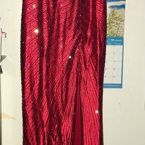 Jovani Red Evening Dress Beaded Size 2